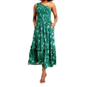 Knox Rose - Women’s One-Shoulder Dress | Side Pockets | 100% Rayon | Size M